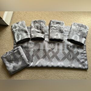 Mainstays 27” x 63” Woven Jacquard Grey Curtain Panels